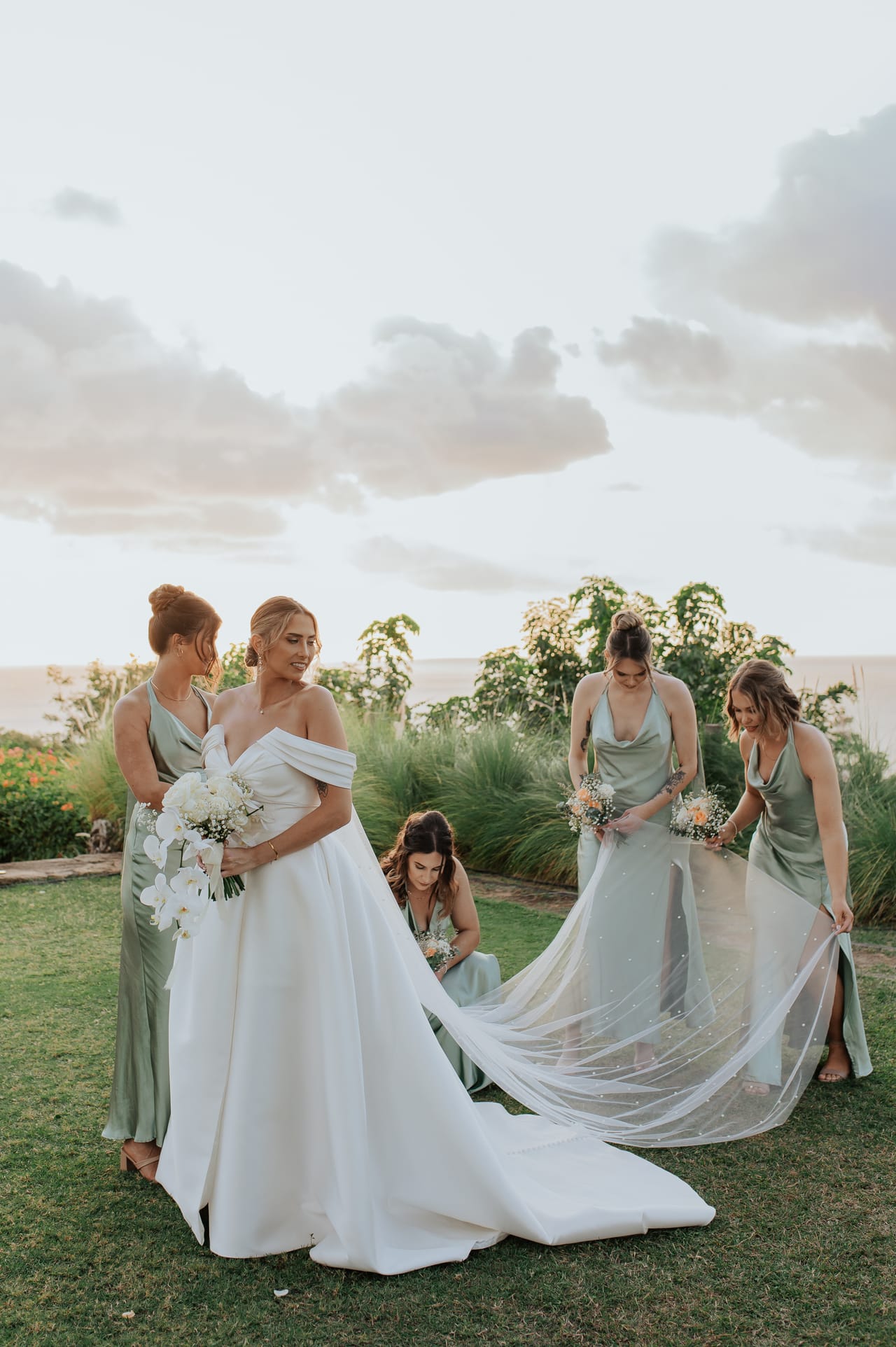 Ocean-toned styling at Hannah and Adam's celebration